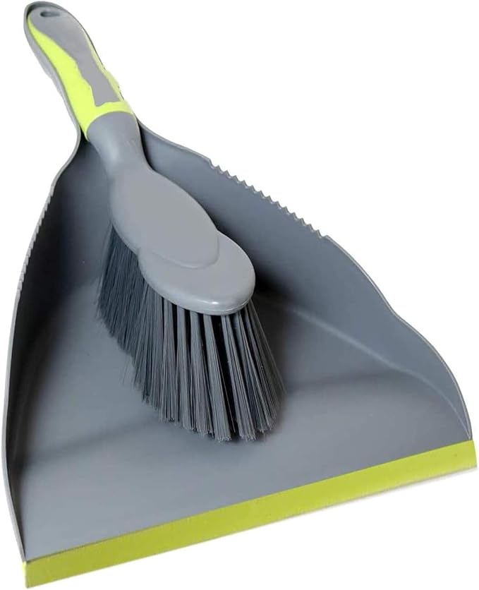 Dust Pan Broom Dustpan Brush - Dust Pans with Brush, Hand Broom and Dustpan Set, Handheld Broom and Dustpan Set, Used to Clean Floors, Tables, Animal Cages, PET Fiber Bristles (3pcs)