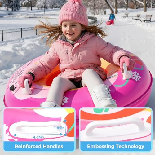 3-Pack Snow Tubes for Kids, 36" Inflatable Snow Sleds
