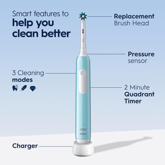 Oral-B Pro 1000 CrossAction Electric Toothbrush,Green,(Pack of 3)