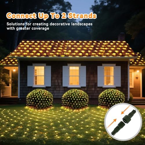 LitHome 21FT x 5FT Christmas Net Lights Outdoor Mesh Lights Connectable