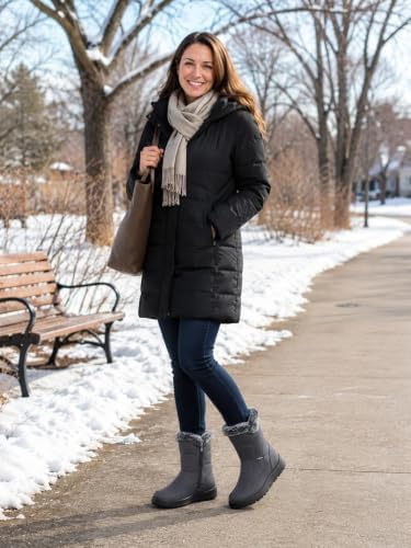 SHIBEVER Women's Winter Snow Boots: Waterproof Fur-Lined Ankle Booties