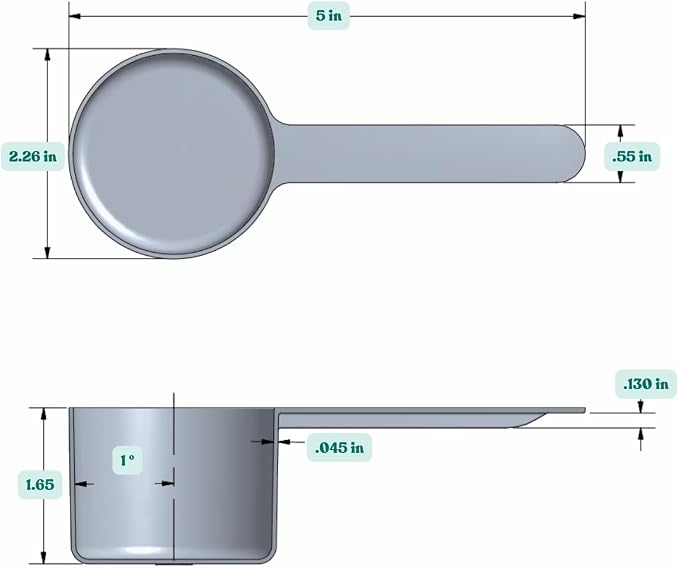 94 mL (94 CC | 3.18 Oz.) Long Handle Plastic Measuring Scoop for Coffee, Protein Powder, Pet Food, Spices, Grains, Dry Goods – Food-Grade BPA-Free (Pack of 25)