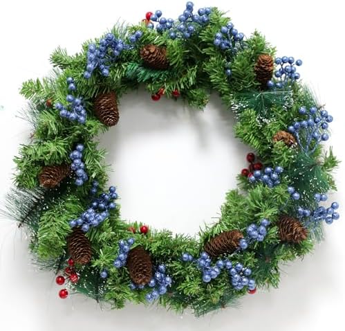 Fangoo 20 Pack 7 Inch Artificial Blue Berry Stems Christmas Blue Berries Picks Holly Berry Branches for Christmas Tree Ornaments DIY Crafts Wedding Holiday Season Winter Home Decor