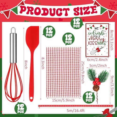 Qinyoung 120pcs/24sets Christmas Baking Gift Set with Whisk Spatula