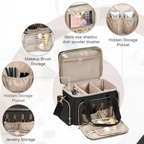 GDNasist Large Makeup Bag, Portable Travel Makeup Bag Organizer