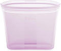 Zip Top Reusable Food Storage Bags | Sandwich Bag [Lavender] | Silicone Meal Prep Container | Microwave, Dishwasher and Freezer Safe | Made in the USA
