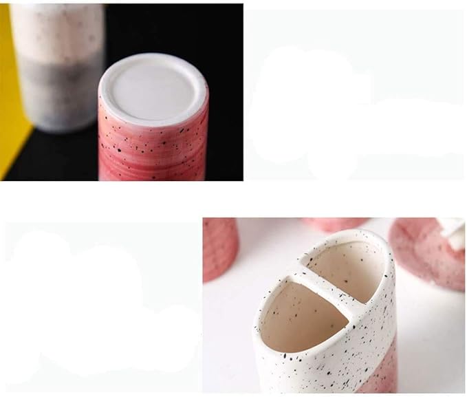 Soap Dispenser Soap Dispenser Bottles Ceramic 6-Piece Set Toilet Bathroom Supplies Toothbrush Cup Hand Sanitizer Bottle Toothbrush Cup Toothbrush Holder