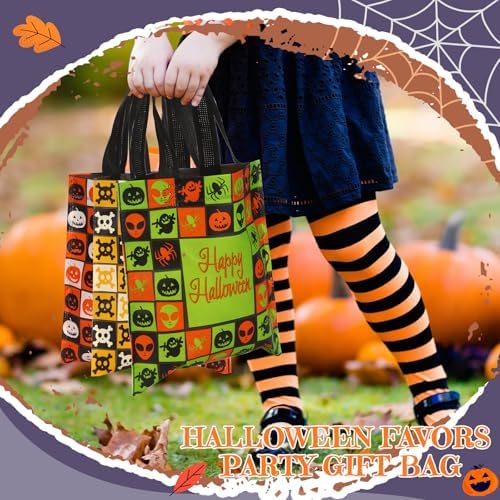 Sweetude 120 Pcs Halloween Tote Bags Bulk Halloween Trick Treat with Handle