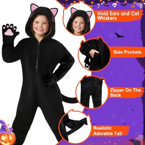 Halloween Cat Costume for Girls - Animal Costume Dress Up Gifts for Kids