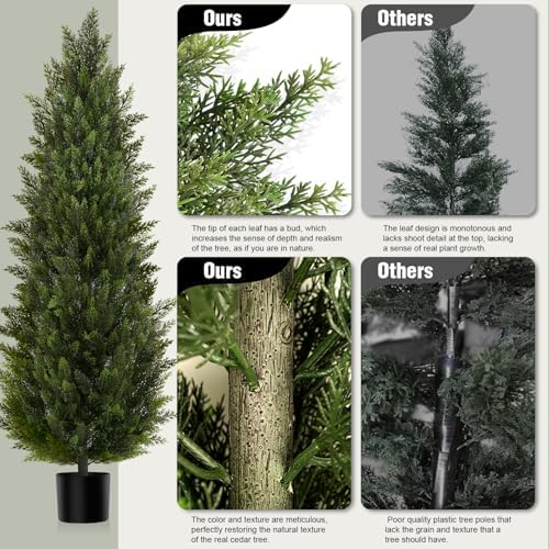 Vitalismo 6FT Artificial Cedar Trees Set of 2 for Outdoor Front Porch