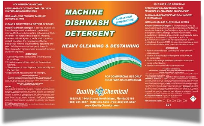 Commercial Industrial Grade Machine Dishwash Detergent - A premium grade detergent for low or high temp dishwash machines-4 gallon case