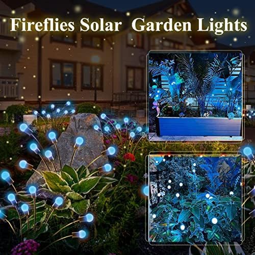 6 Pack Solar Firefly Lights Outdoor Swaying Garden Decorations 48 LED Blue