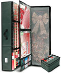 Hearth & Harbor Holiday Storage with Extra 2 PC of Christmas Storage Bins and Ribbon Storage Organizer - Fade Resistant Wrapping Paper Storage Containers with Wheels Fits Up to 30 Rolls of 40" Length