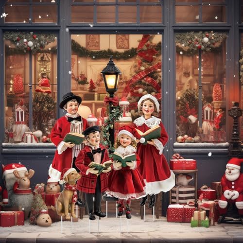 Leinuosen Christmas Family Carolers Yard Signs with Stakes
