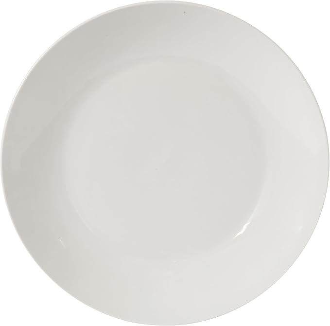 Gibson Home Summit View 17-Piece Porcelain Plates and Bowls Set W/Metal Rack - Plates, Bowls & Mugs Dinnerware Set for 4 - White