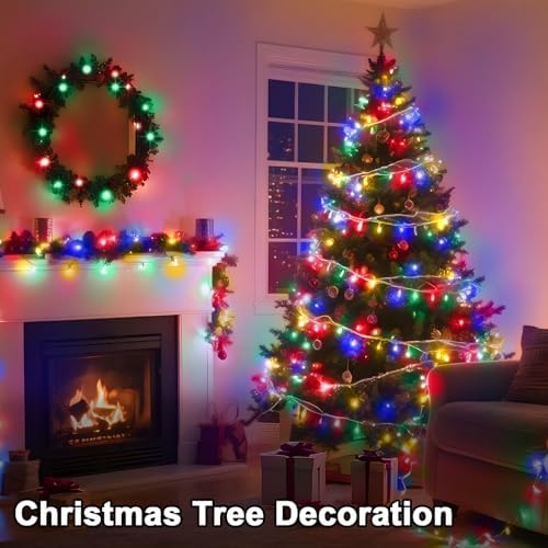 124 FT 380 LED String Lights Outdoor Indoor, Christams String Lights Waterproof 8 Modes & Timer, Fairy Lights Plug in for Bedroom, Weeding, Patio, Party, Holiday,Christmas Decor（Multicolor）