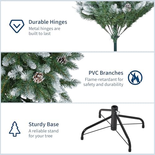 Garvee 6 ft Pre-Decorated Artificial Christmas Tree Prelit
