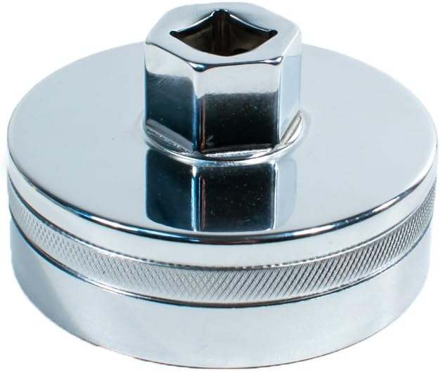Tool Guy Republic Forged Chrome Vanadium Oil Filter Wrench Socket for Toyota, Lexus, Scion, Type Oil Filter Housings - 64mm 14 Flats