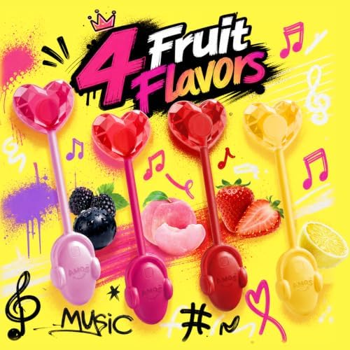 AMOS TastySounds Bone Conduction Audio Lollipop, 4‑Pack Halloween Themed Candy Set, Innovative Sound‑Playing Confection for Holiday Occasions