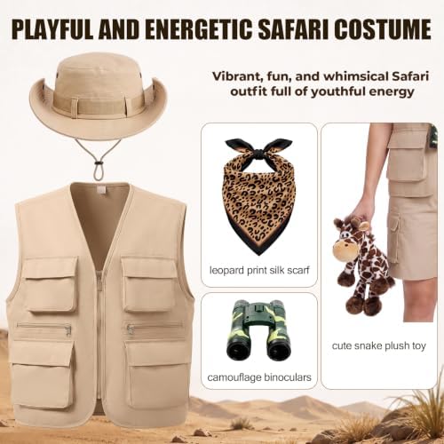 5 Pcs Safari Costume for Women Halloween Cosplay Outfit