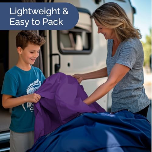 Short Queen Size 4 Piece Bed Sheet Set - RV Short Queen Sheets - Purple