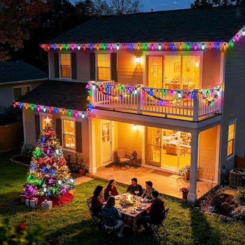 iBaycon C9 Halloween Lights, 129FT 200 LED Color Changing, Non-Connectable