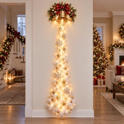 Christmas Magic Trail Wall Light, LED Cascading Holiday Decor，A10