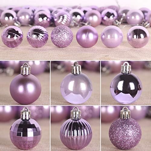 Lavender Purple 3.2" Large Christmas Balls - Christmas Tree Decoration Ornaments Shatterproof Hanging Balls for Birthday Halloween Holiday Wedding Decorations Set of 10pcs