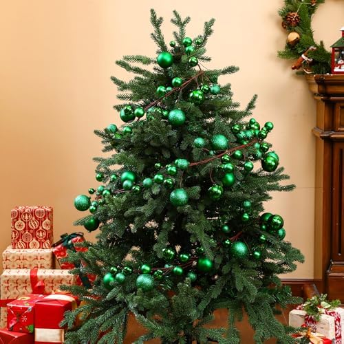 2 Pcs 6 ft Christmas Ball Ornament Garland, Grass Green