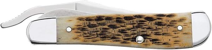 Case WR XX Pocket Knife Amber Jigged Bone Russlock Item #260 - (61953L SS) - Length Closed: 4 1/4 Inches