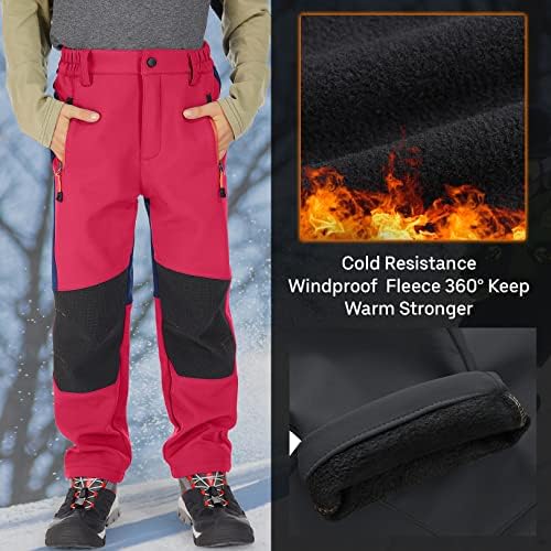 Jessie Kidden Kids Boys Girls Youth Waterproof Hiking Ski Snow Fleece Pants