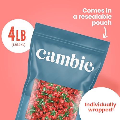 Strawberry Hard Candy Individually Wrapped by Cambie - 4 lbs of Hard Candy