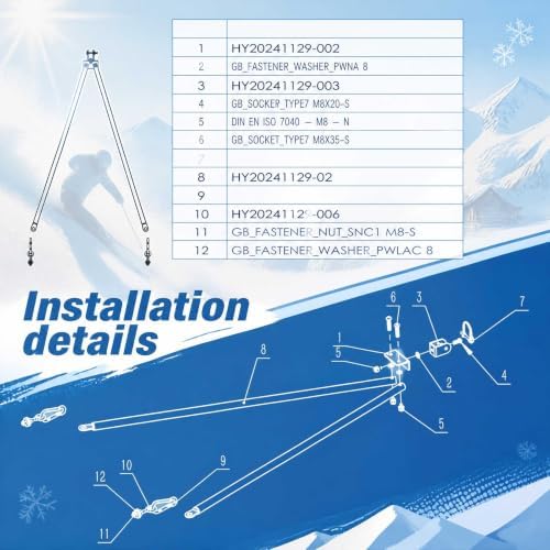 Yaocom 32" Tow Hitch for Snowmobile & ATV, Portable Tow Bar for Sleds