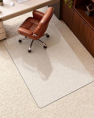 Soimeat Hard Frosted Office Chair Mat for High Pile Carpet & Hardwood Floor