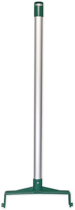 SPARTA Color Coded Upright Dustpan with 30 Inch Aluminum Handle, Serrated Edge and Locking Yoke, Standing Commercial Floor Dust Pan, Green