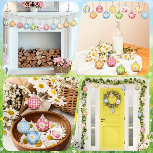 Outus 20 Pcs Spring Daisy Ornaments Balls for Tree Spring Daisy Decorations Summer Ornaments Farmhouse Flower Floral Hanging Decorations Summer Decor for Small Tree Home Party Craft Decor