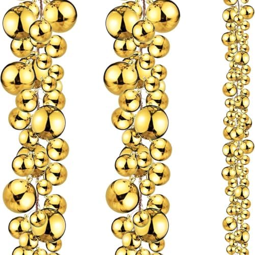 2 Pcs 15 ft Christmas Ball Ornament Garland, Gold