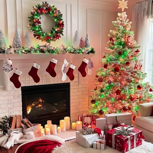 JMEXSUSS 600 LED Red and Green Halloween String Lights Outdoor Clear Wire