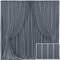 4 Panels Charcoal Backdrop Curtain for Parties Wedding Wrinkle Free Silver Grey Photo Curtains Backdrop Drapes Fabric Decoration for Birthday Party Baby Shower 20ft(W) x 10ft(H)