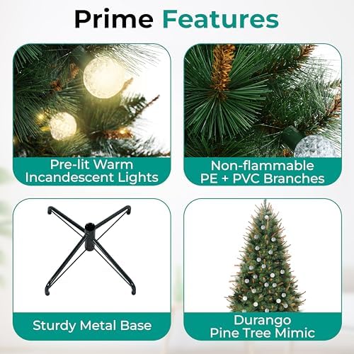 Naomi Home Selena 7.5ft Artificial Prelit Withered Branch Christmas Tree