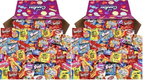 HUGE Assorted Candy PARTY MIX BOX 6.50 LBS/104 OZ Over 255 Individually Wrapped Candies of All Time America's Most (104) (Pack of 2)