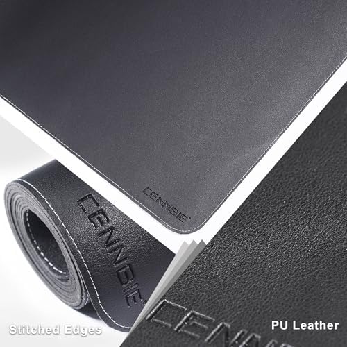 CENNBIE MAX240 94.5" x 39.4" Leather Desk Mat Protector, Extra Large Leather Desk Pad for Full Desk - XXL Super Large Mouse Pad (Black)