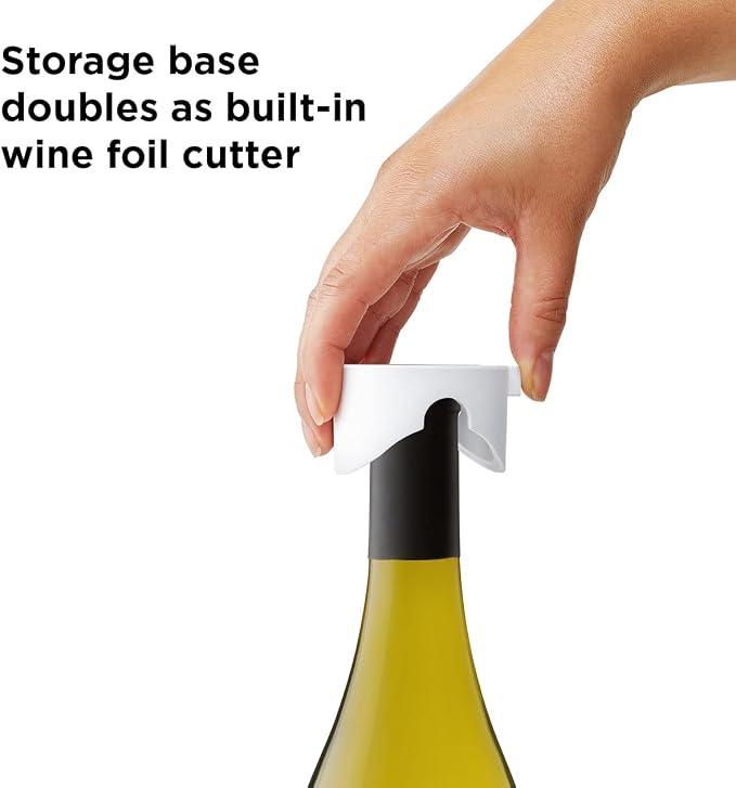 Rabbit Compact Electric Wine Opener - Electric Corkscrew with Built-In Foil Cutter, Rechargeable and Portable, Easy Wine Bottle Opening