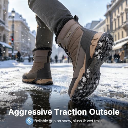 Men's Waterproof Winter Snow Boots Insulated Lightweight