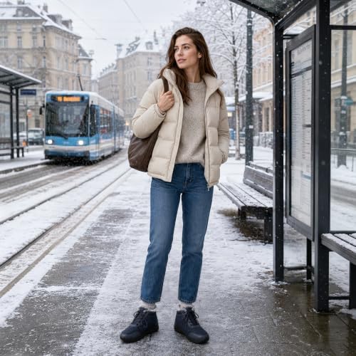 SHIBEVER Winter Snow for Boots Women: Warm Ankle Boots Non-Slip Traction