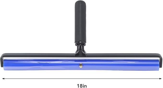 GOWENIC Static Dust Removal Roller, Sticky Blue Silicone Soft Cleaner Roller with Black Handle for Lint Pet Hair Lint Reusable Carpet Fabric (45.7cm / 18in)
