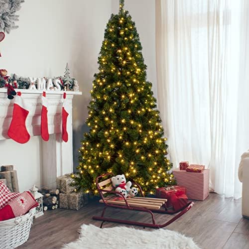 VINGLI 7ft Prelit Half Christmas Tree, 230 Warm Lights, 881 Tips