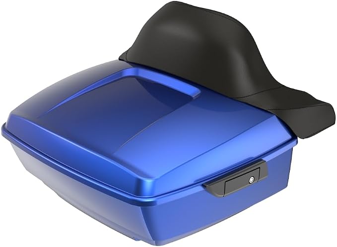 Advanblack 2026 Road Glide Tour Trunk Pack Aurora Blue Denim King Tour Trunk Pack+Wrap-Around Backrest Pad Fits For Harley Touring CVO Road King Street Glide Electra Glide Ultra Limited 1997-2026