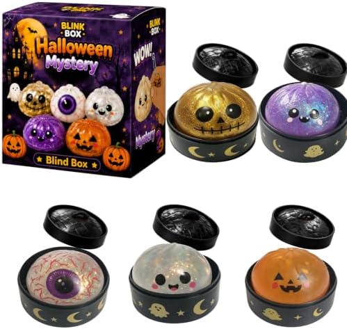Halloween Dumpling Squishy Stress Relief Fidget Toys，#02-5pcs-3.35in