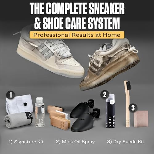 RESHOEVN8R Ultimate Sneaker Care Kit – Complete Cleaning Bundle with Mink Oil Spray, Signature Cleaning Kit & Dry Suede Kit – Deep Clean, Condition & Protect All Shoe Materials